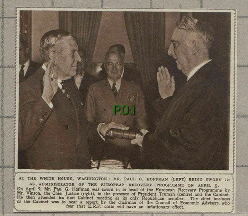 C1481) White House Washington Paul G Hoffman European Recovery - 1948 Clip