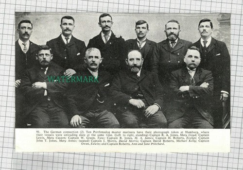 C1835) Ten Porthmadog Master Mariners At Hamburg Lewis Jones Roberts c.1975 Clip