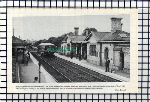 C7288) Buckingham Railway Station - c.1960s Cutting