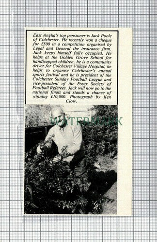 C6513) Jack Poole Colchester Essex - 1982 Cutting