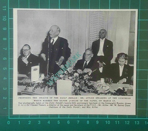 C401) Daily Herald Silver Jubilee Sir Vincent Tewson W Surrey Dane - 1955 Clip