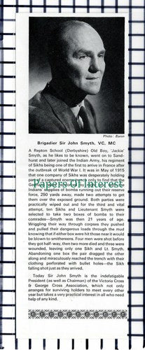 C5874) Brig Sir John Smyth Repton Sandhurst - 1971 Cutting