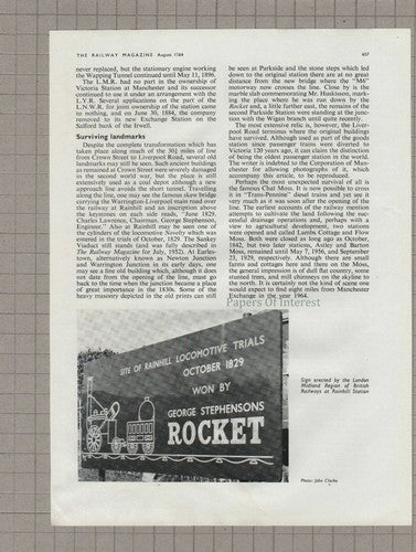 The Liverpool & Manchester Railway Moorish Arch - 1960s Article