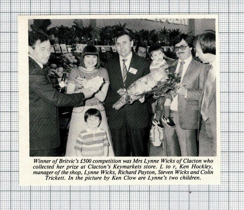 Mrs Lynne Wicks Clacton Essex Keymarkets Ken Hockley Britvic - 1983 Clipping