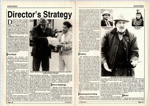 Michael Kerrigan Director Dr Who Battlefield - 1989 Magazine Interview