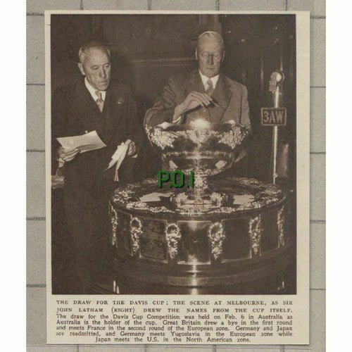 C250) Davis Cup Competition Melbourne Sir John Latham - 1951