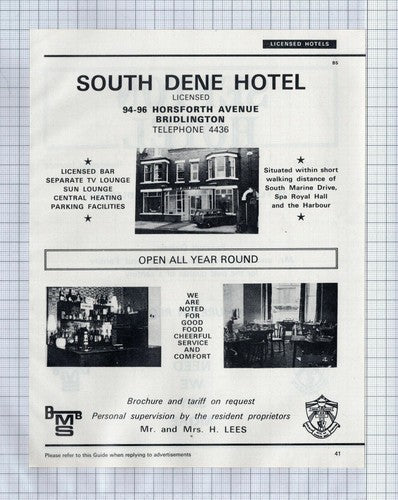 (5794) South Dene Hotel Bridlington Mr & Mrs H Lees - 1973 Clip