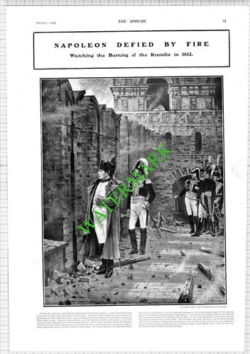 Napoleon Burning Of The KREMLIN Moscow Russia - 1903 News Page / Print