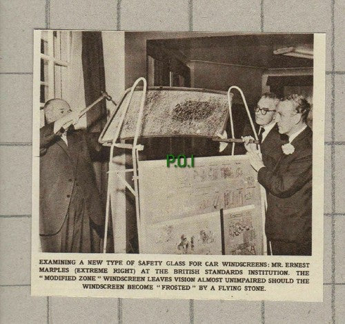 Mr Ernest Marples British Standards Institution Windscreen Safety - 1961 Cutting