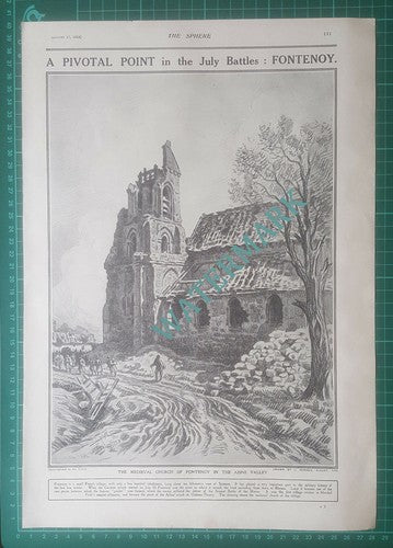 Fontenoy Medieval Church Aisne Valley France World War One WW1 -1918