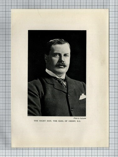 The Right Hon The Earl Of Derby - c.1920s Book Print