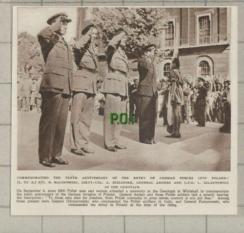 C689) Malinowski Bielinske Anders Iglantowicz Polish Ceremony London - 1949