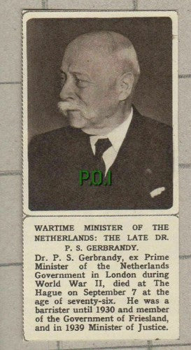 (C45) Dr P S Gerbrandy Netherlands Prime Minister - Small 1961 Clip