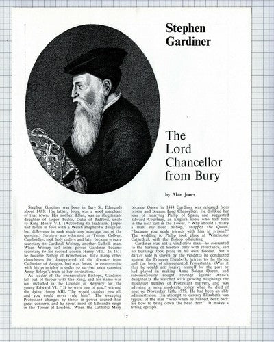 (5599) Stephen Gardiner Bury St Edmunds Lord Chancellor - 1974
