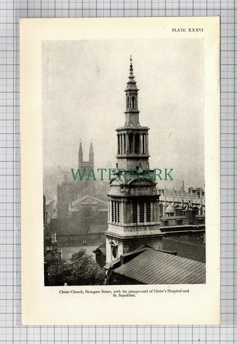 C7472) Christ Church Newgate Street London - 1948