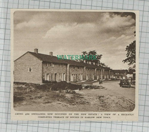 C2035) New Terrace of Houses In Harlow New Estate Essex - 1951 Clip