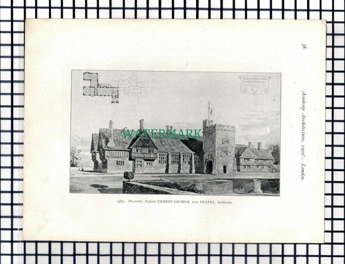 (8135) Welbeck Abbey George & Yeates / Foxcombe Oxford - 1902 Book Print