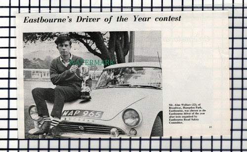 C7380) Mr Alan Wallace Hampden Park Eastbourne Driver Of Year - 1967 Cutting