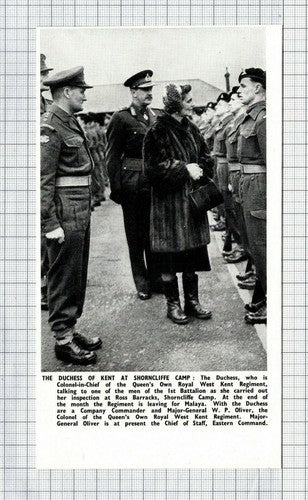 Major Gen W P Oliver Queen's Own Royal West Kent Shorncliffe Camp - 1951 Cutting