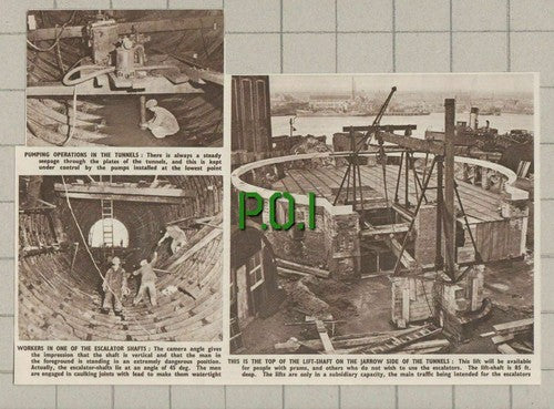 Tyne Tunnel Construction - 1950 News Clipping