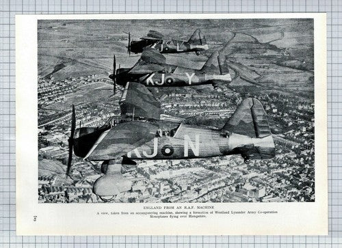 (5913) Westland Lysander Army Monoplanes Hampshire World War 2 ~ 1939 Clip