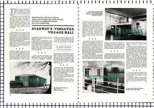 Stanway Village Hall Essex Colchester Colin Jeynes Alec Wilkinson -1969 Article