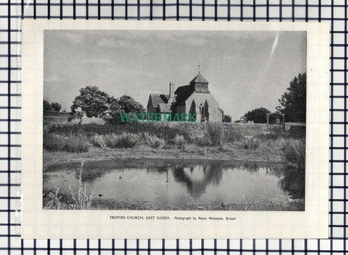 (8190) Friston Church East Sussex - 1950 Cutting