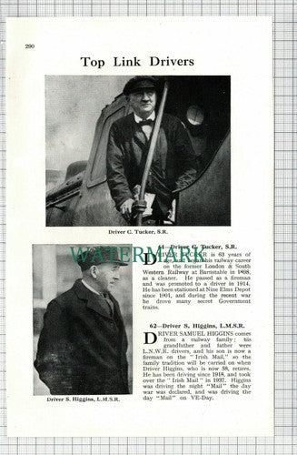 C7705) Driver C Tucker Southern Railway Samuel Higgins LMSR - 1946 Cutting