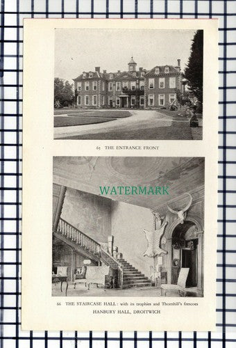C6138) Hanbury Hall Droitwich - c.1949 Cutting