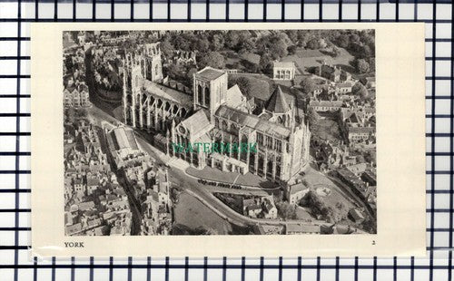 C6901) York Cathedral Aerial View - 1952 Cutting