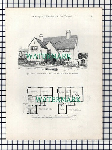 (8230) Lagarie Row Dumbartonshire / House Bromley Kent Niven - 1902 Book Print