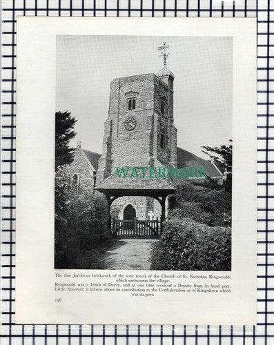 (7686) Church Of St Nicholas Ringwould Dover Kent - 1957 Cutting