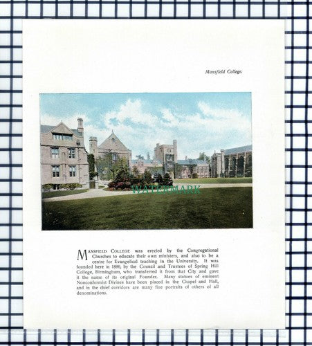 Mansfield College Oxford - c.1900 Print