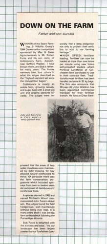 John & Robert Bob Furze Goldstone's Farm Ashdon Saffron Walden 1985 Cutting