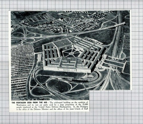 The Pentagon Washington USA Aerial View - 1950 Small News Clipping
