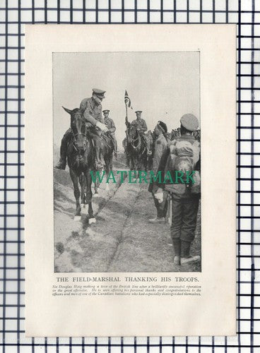 Sir Douglas Haig Canadian Troops Great War WW1 - c.1918 Print