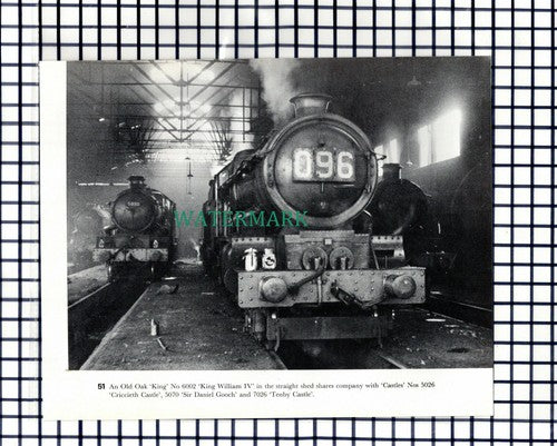 (7832) Railway Engine 6002 King William IV In Shed - 1970s Cutting