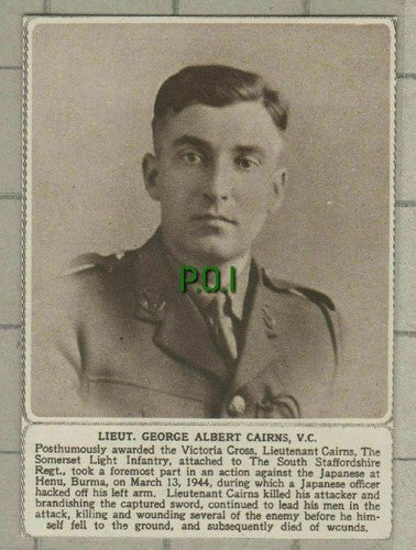 (C559) Lieut George Albert Cairns Somerset Light Infantry Burma - 1949 Cutting