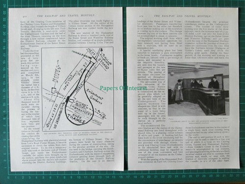 (6450) Charing Cross Euston & Hampstead Railway Embankment - 1914 Article