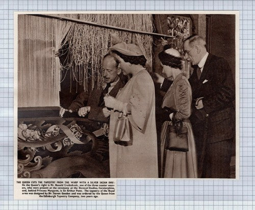 (5770) Mr Ronald Cruikshank Dovecot Studios Tapestry Royal Visit - 1950 Clip