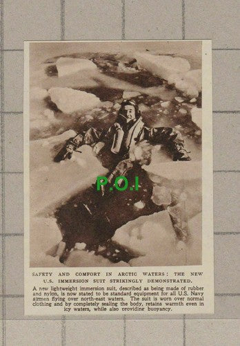 C1948) US Navy Immersion Suit Demonstrated - 1948 Clip