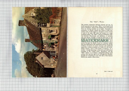 (8489) The Bell Inn Wylye Wiltshire - 1958 2-Page Cutting