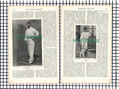 (8283) Cricket Abel Richardson Grace Sinhji Woods Jackson CB Fry c.1900 Article