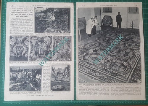 Trier Germany Mosaic Corn Market Excavations - 1951 Article