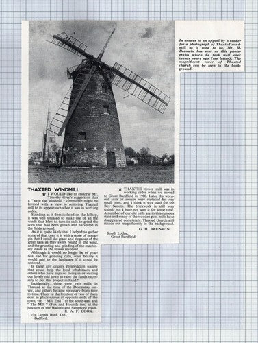 (5612) Thaxted Windmill Essex G H Brunwin - 1964 Cutting