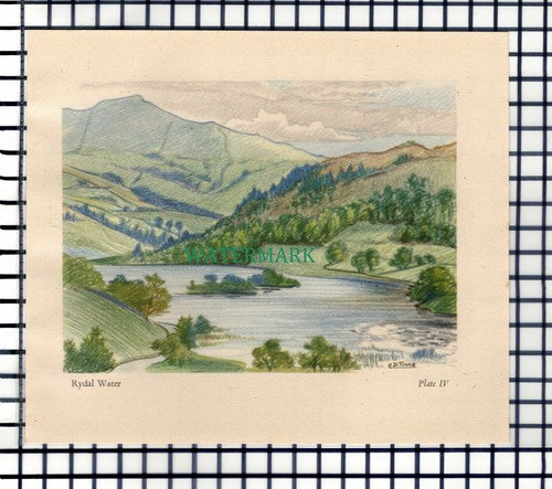 (7316) Rydal Water Lake District - 1946 Cutting / Print