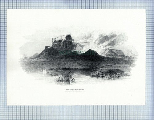 THE LETCH PIT NEAR HETTON COLLIERY MINE MINING PRINT 1987 (X1721)