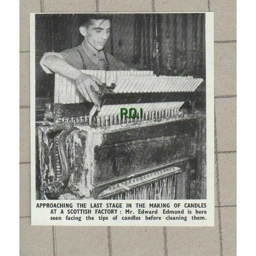 Mr Edward Edmond Candle Maker Scotland - 1950 SMALL News Cutting