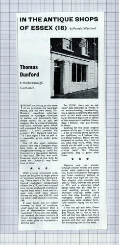 (5737) Thomas Dunford Antique Shop Middleborough Colchester Essex - 1966 Clip