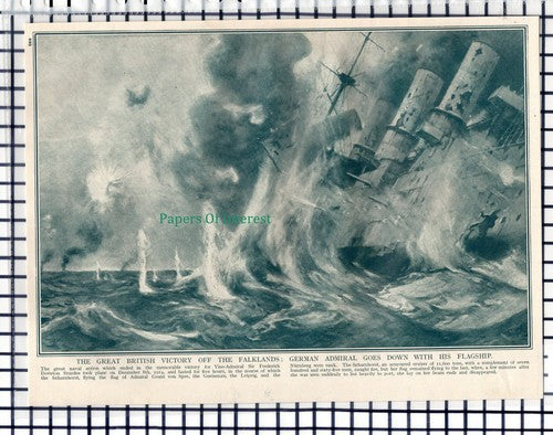 (6424) Sir Frederick Doveton Sturdee SCHARNHORST Count Von Spee - c.1918 Clip
